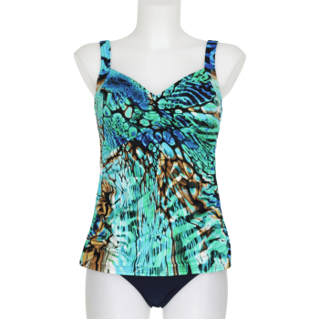 SF-78005-3023 - Tankini combinato senza ferretto - blu notte turchese