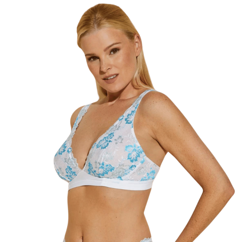 Bralette in pizzo Bianco verde umbria e constance blue Cosabella