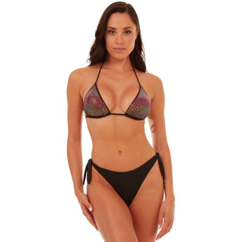 GE-SUSI15-103-Bikini due pezzi a triangolo Susi Mandala brillantini - nero