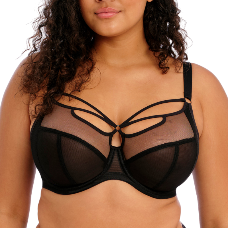 Reggiseno Elomi Sachi Nero | Effetto Strappy e Sostegno fino alla N