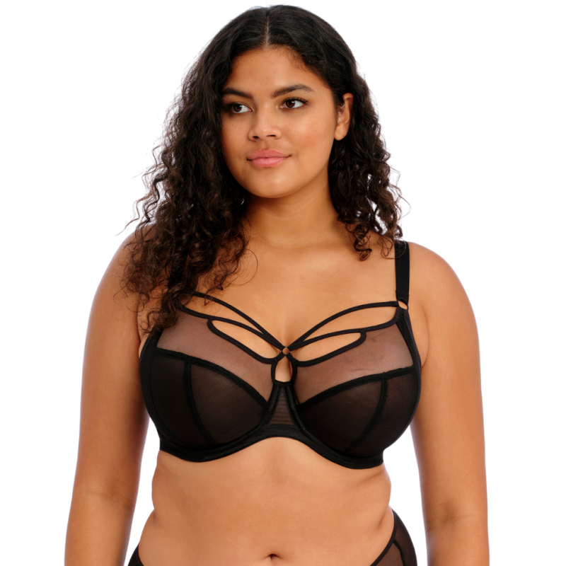 Reggiseno Elomi Sachi Nero | Effetto Strappy e Sostegno fino alla N