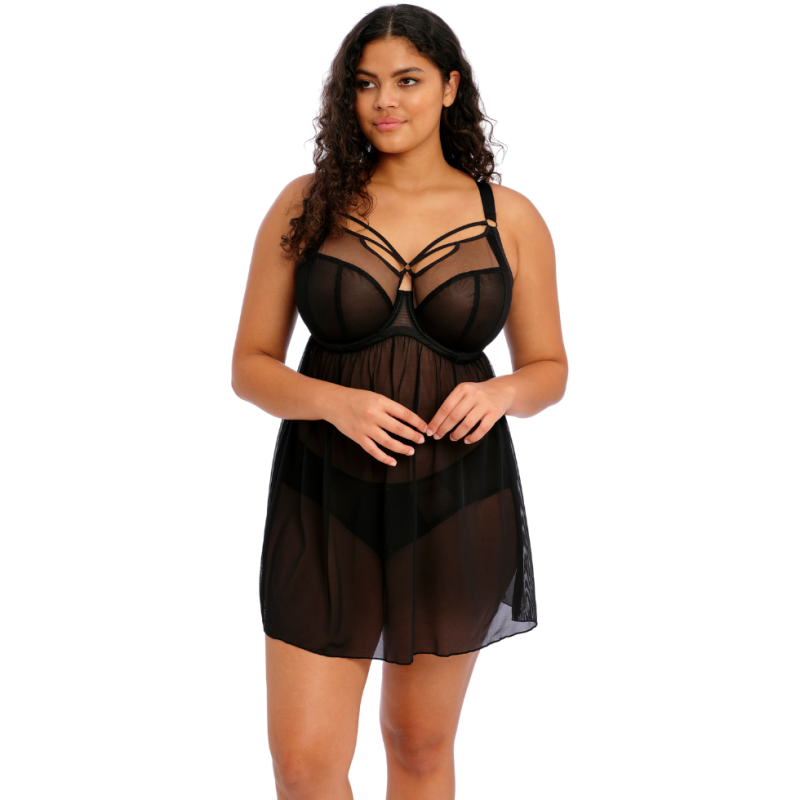 Babydoll con ferretto di Elomi Sachi Nero | Fino alla Coppa K
