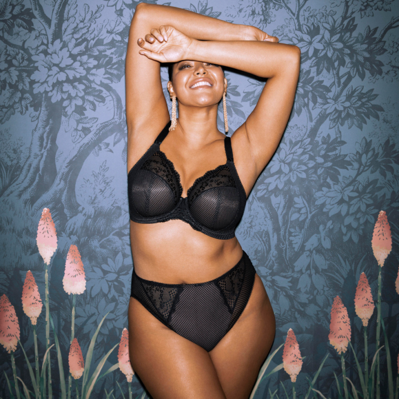 Reggiseno Plunge Elomi Charley Nero - Coppe Grandi