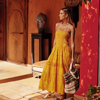 DB-24-024-Abito svasato Martinique in cotone - arancione