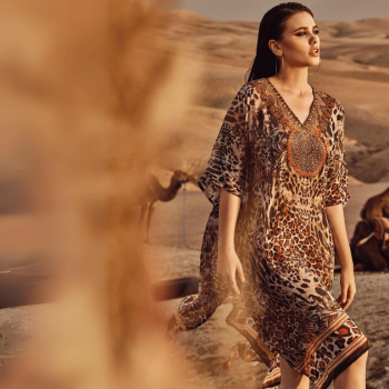 DB-24-122-Poncho Tango stampa animalier - marrone