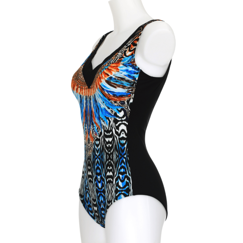 Costume intero nero multicolor modellante Sunflair