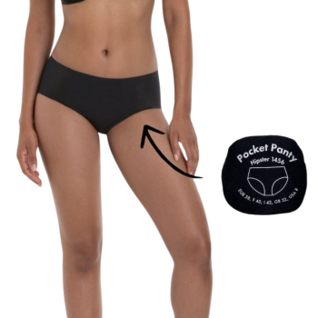 ANI1456.001- Slip Hipster Pocket Panty taglio laser- nero