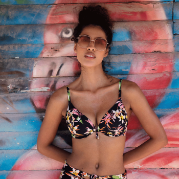 FL-AS204127MUI - Bikini due pezzi coppa spacer con ferretto Savanna Sunset - nero floreale