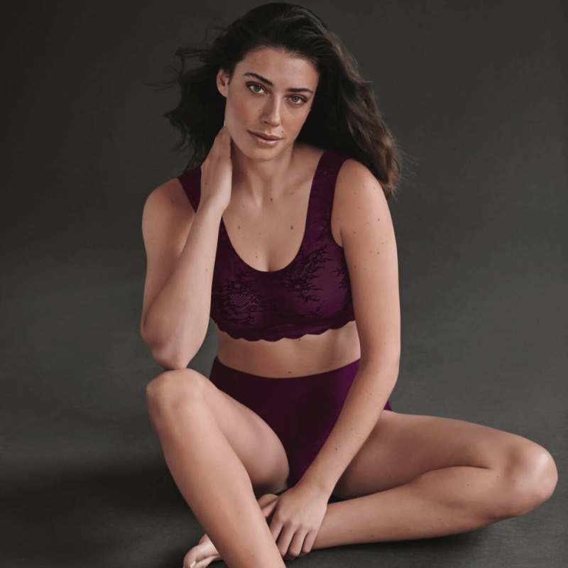 Bralette con coppe imbottite Essential Lace Anita purple