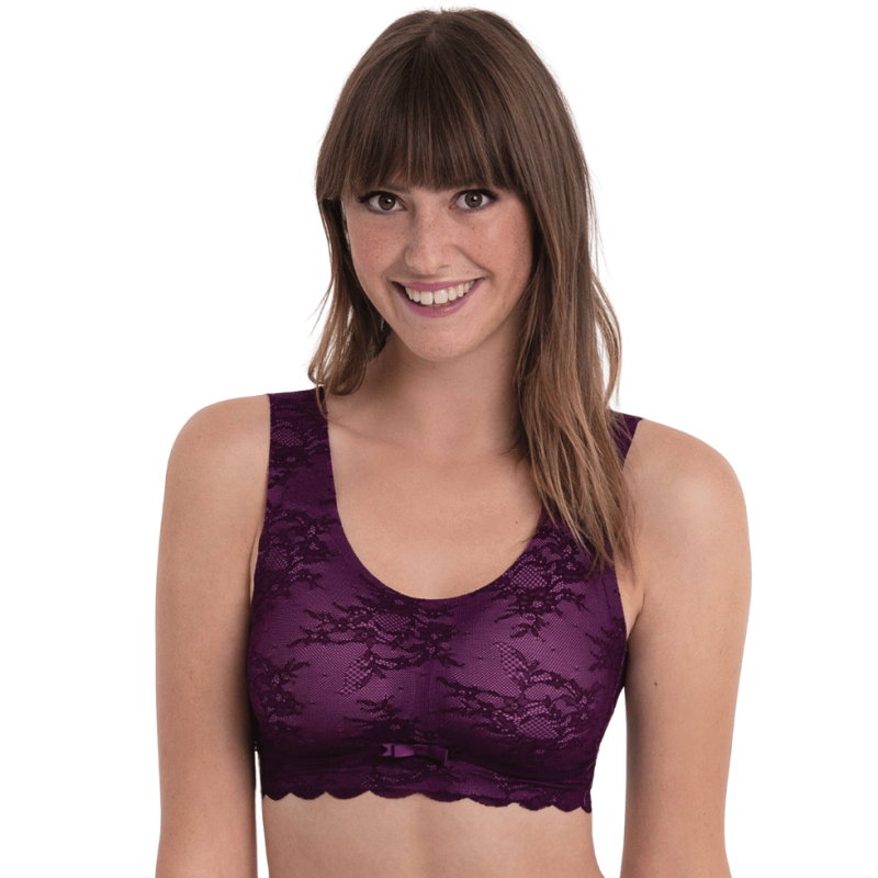 Bralette con coppe imbottite Essential Lace Anita purple