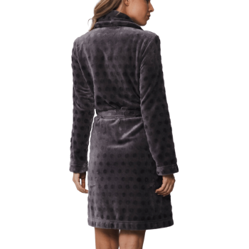 PA-70242-134-0- Vestaglia donna in pile di flanella- Dark grey