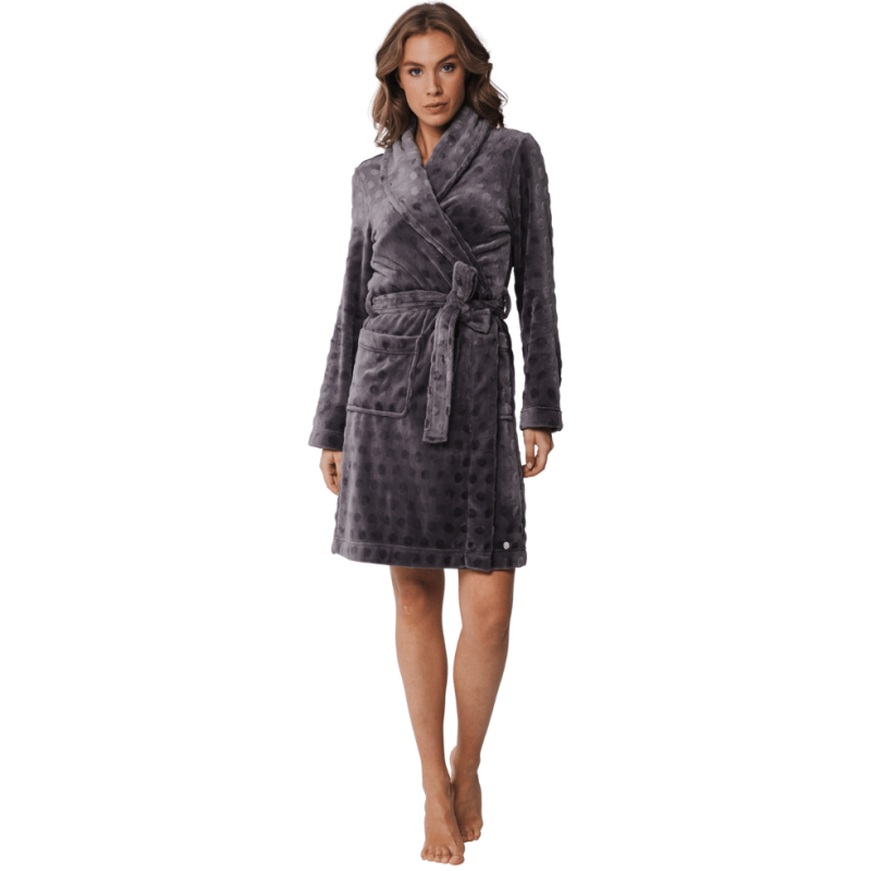 Vestaglia in pile grigio Pastunette