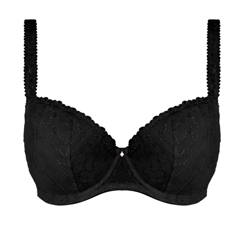 FL-FL6703BLK - Reggiseno preformato a balconcino Ana in pizzo con ferretto - nero