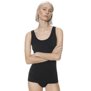 MEY-25618-003- Top spalla larga serie Comfort Cotton - nero