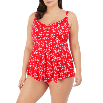 EL-ES7271RFL - Top Tankini senza ferro Plain Sailing - Red flower