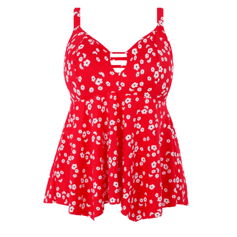 EL-ES7271RFL - Top Tankini senza ferro Plain Sailing - Red flower