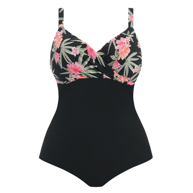 EL-ES800145BLK - Costume intero Dark Tropic senza ferretto - nero