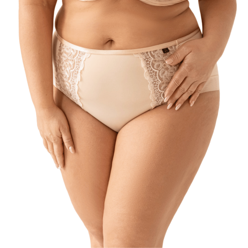 KL-FH-BETTY-BRIEFMIDI Slip alto con pizzo - beige