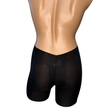 CI-KARA-NERO- Pantaloncino con scollo a V posteriore taglio laser - nero