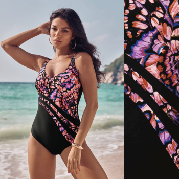 ANI-M57344.767 - Costume Intero senza ferretto Luella per taglie comformate- Retro Butterfly