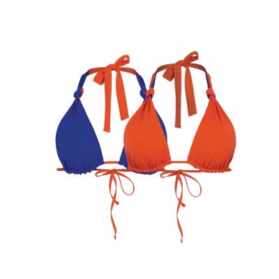 Costume triangolo Luisa reversibile - Pure Flip Rosa Faia