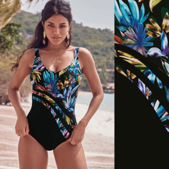 ANI-M57377.815 - Costume Intero senza ferretto Luella per taglie comformate- Night Flowers