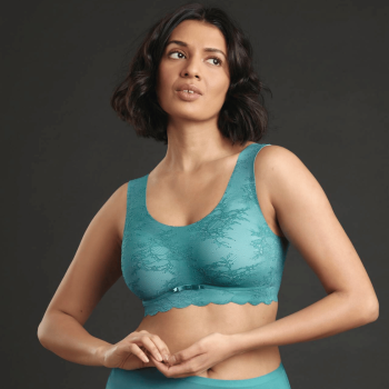 ANI5400.189- Bralette Essential Lace senza ferretto con coppe estraibili - Light smaragd