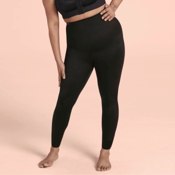 ANI1697.001-Sport tights massage taglie forti leggings magici linfodrenanti a compressione graduata - nero