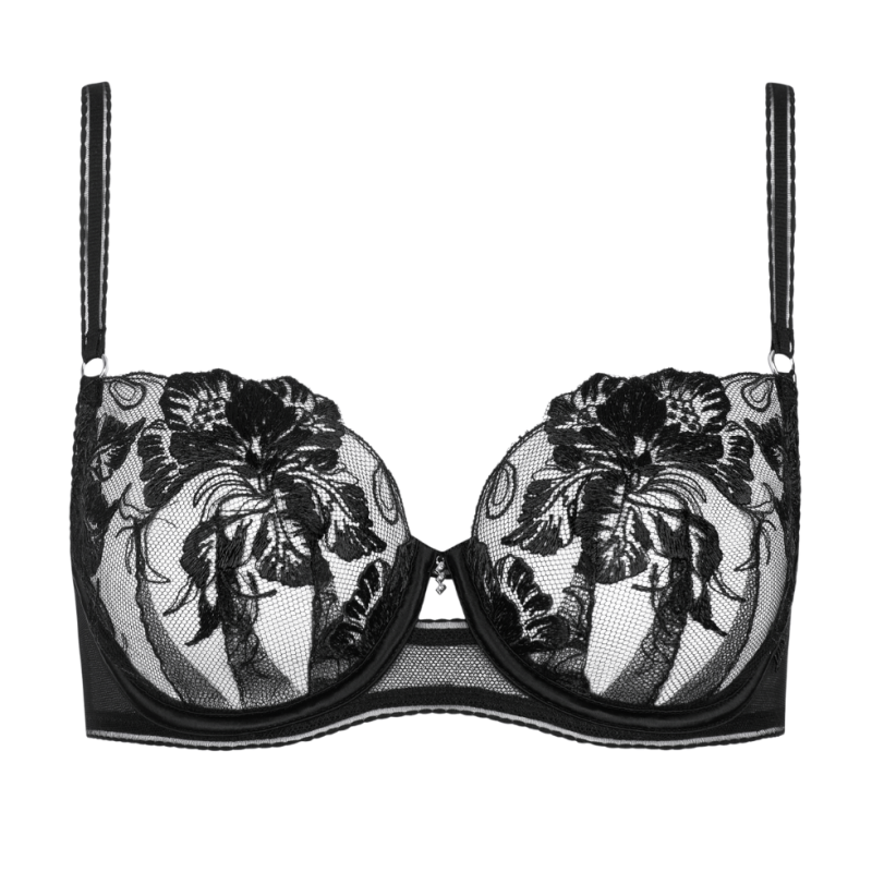 LIS-10376-02 - Reggiseno a balconcino soft Eminence in pizzo con ferretto - nero