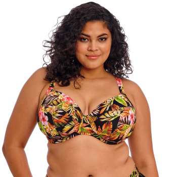 EL-ES802302BLK- Reggiseno bikini coppe grandi Tiger Valley - nero hawaiano