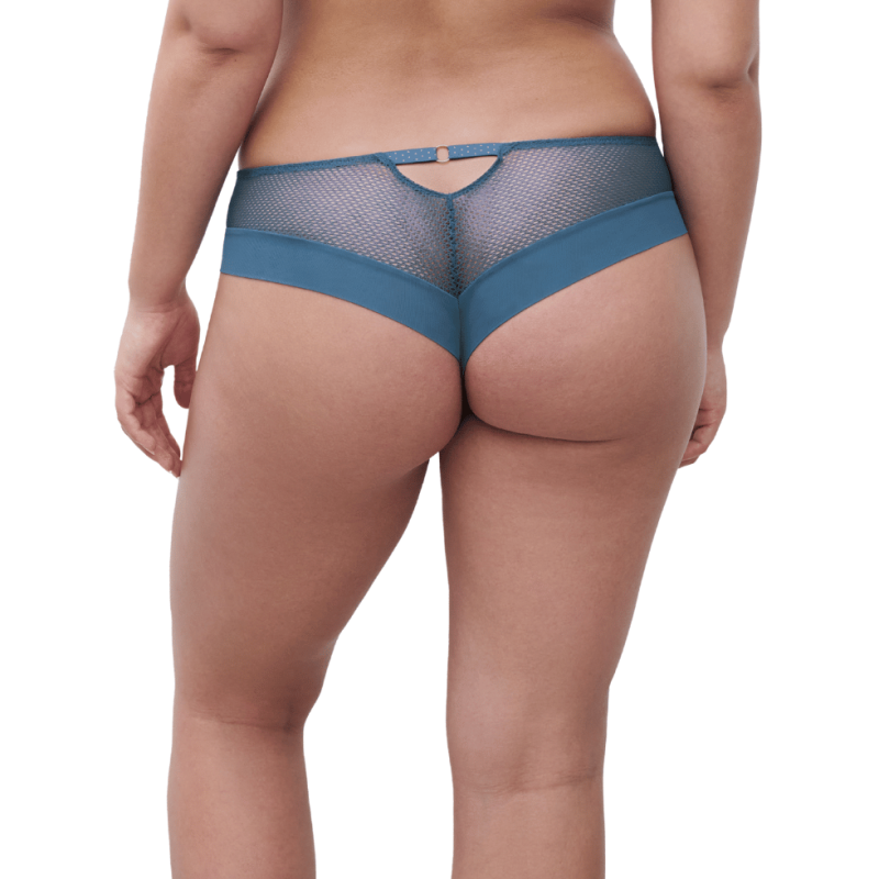 Shorty in pizzo Fleurs Signature di Chantelle Lingerie blue denim