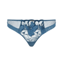Tanga in pizzo Fleurs Signature di Chantelle Lingerie blue denim