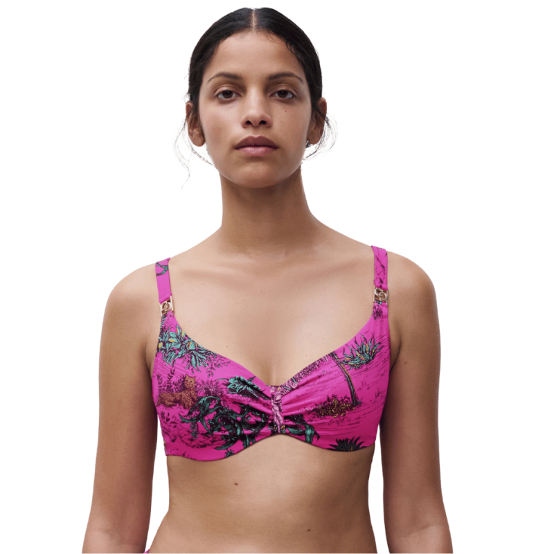 Top bikini combinabile Sauvage di Chantelle pink jungle