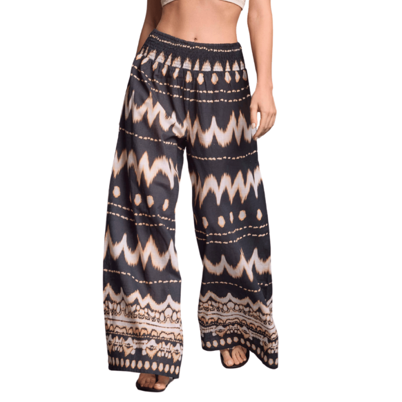 VI-25-166-Pantalone Palazzo in cotone -  Multicolor