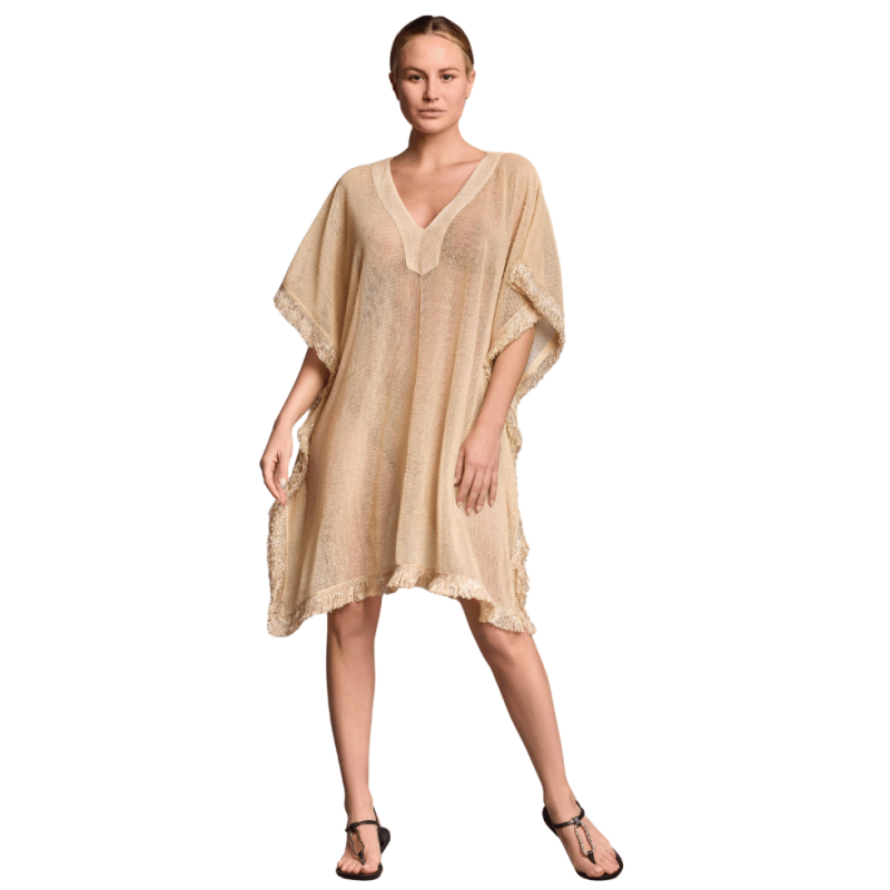 VI-25-169-Poncho Cora in maglia di cotone - ivory
