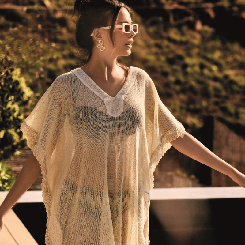 Poncho Cora di Vacanze Italiane avorio