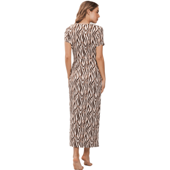 PA-311251-324-1- Abito in viscosa Ecovero lungo - fantasia zebrata