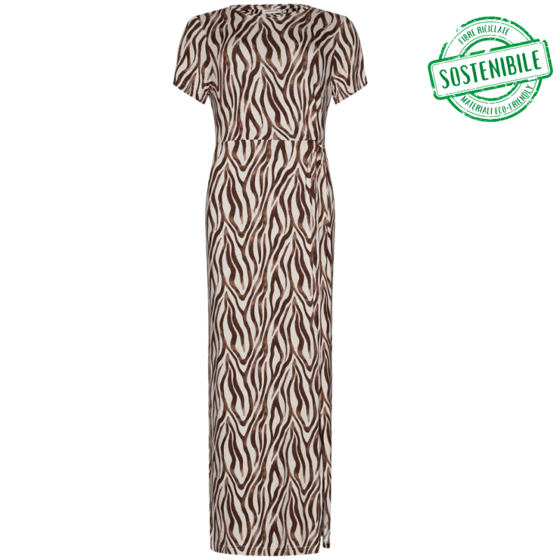 PA-311251-324-1- Abito in viscosa Ecovero lungo - fantasia zebrata