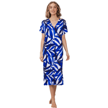 PA-311251-318-2- Abito in viscosa lungo - fantasia blu