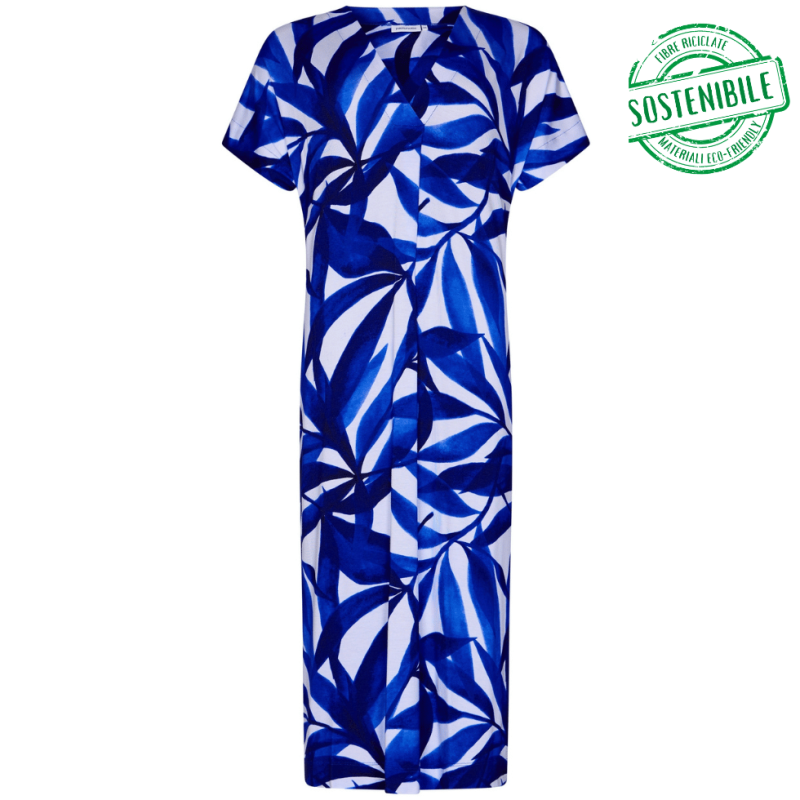 PA-311251-318-2- Abito in viscosa lungo - fantasia blu