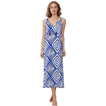 PA-311251-306-3- Abito in viscosa lungo - blu