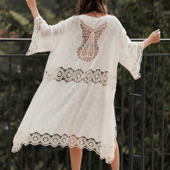 PA-371251-328-1- Copricostume aperto ricamato - beige