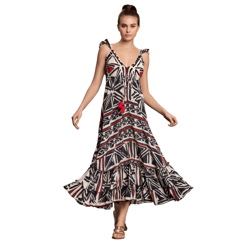 IC-25-137-Maxi Abito Creta in Polisilk - multicolor