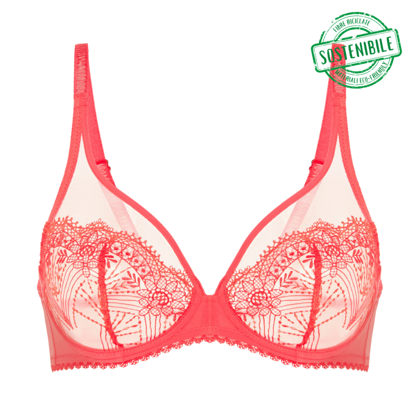 SP-1F2319-219 Reggiseno a vela scollato Allure con ferretto - Rosso Corallo