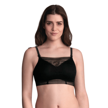 ANI0600.001 - Top bandeau Fleur in pizzo - nero