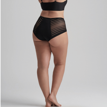 BB-2231-32-33-34- Slip da ciclo vita alta con tulle flusso abbondante - nero