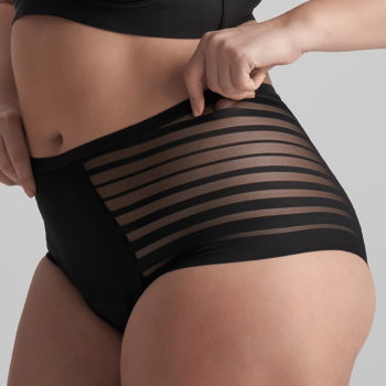 BB-2231-32-33-34- Slip da ciclo vita alta con tulle flusso abbondante - nero