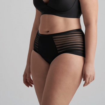 BB-2231-32-33-34- Slip da ciclo vita alta con tulle flusso abbondante - nero