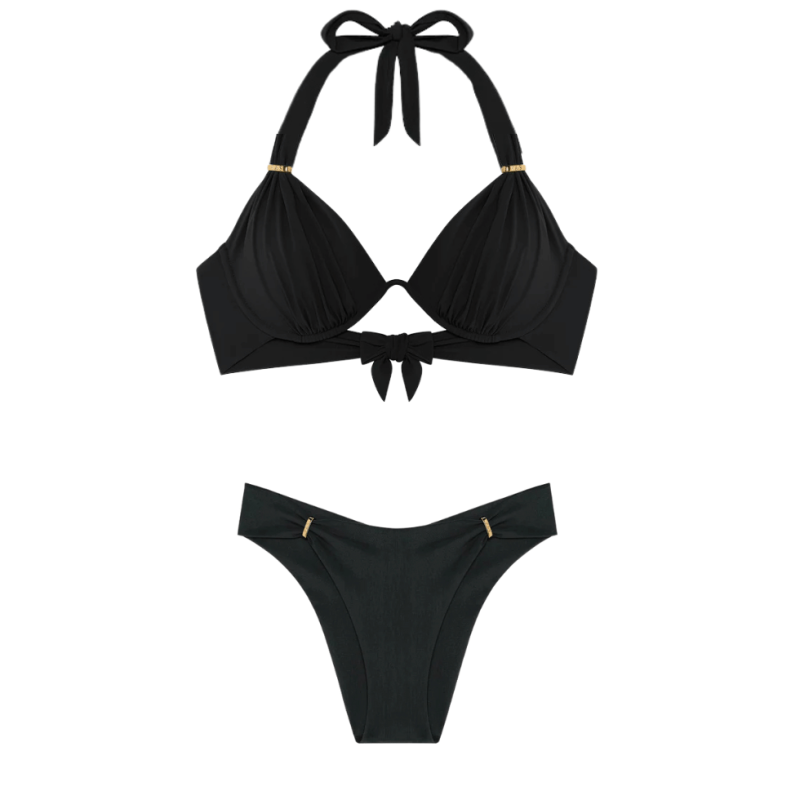 Bikini a triangolo Fabia nero Pain de Sucre