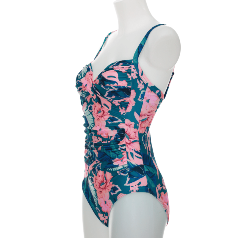 Costume intero floreale blu magenta hawaii Sunflair